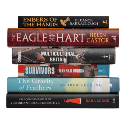 Stack of 2025 shortlisted books Stack of 2025 shortlisted books