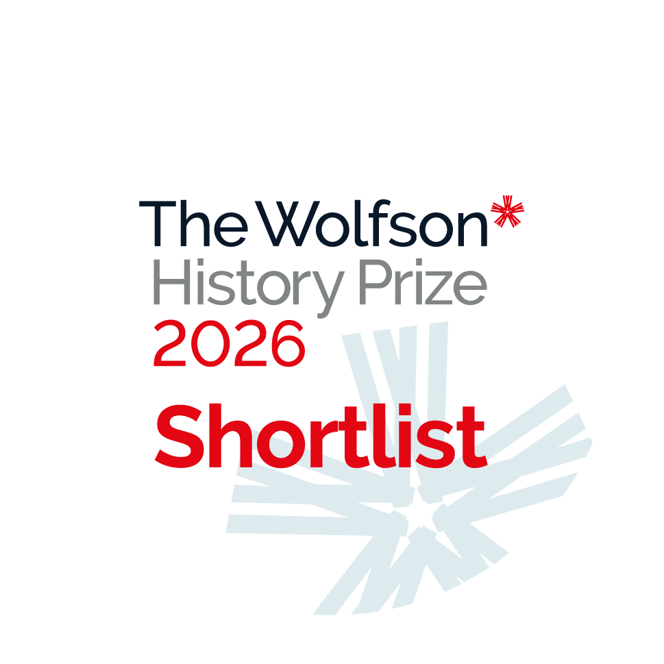 A sticker with 'The Wolfson History Prize 2026 Shortlist' on it.